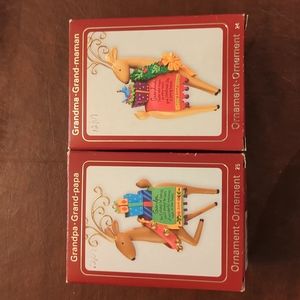 2009 Heirloom Grandma and Grandpa Reindeer ornaments.
